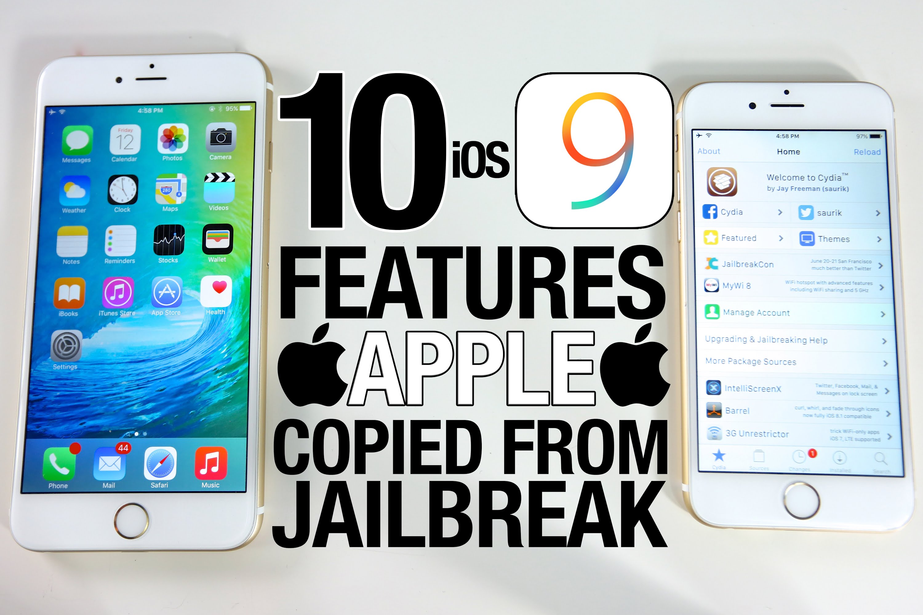 IOS 9 Cydia sources. Jailbreak iphone widgets. Apple copying. Features of IOS\. Featured 9